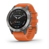 Garmin fenix 6 Sapphire 47mm, Titanium Gray / Orange, Silicone, Wi-Fi, GPS išmanusis laikrodis kaina