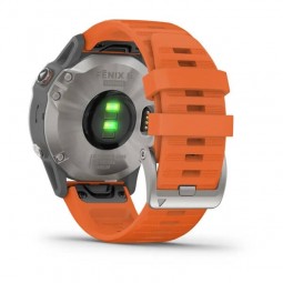 Garmin fenix 6 Sapphire 47mm, Titanium Gray / Orange, Silicone, Wi-Fi, GPS išmanusis laikrodis garantija