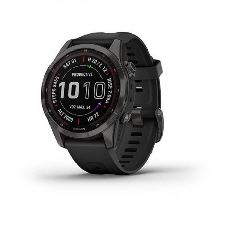 Garmin fenix 7S Sapphire Solar 42mm Carbon Gray / DLC Titanium, Silicone, Wi-Fi, GPS išmanusis laikrodis kaina