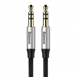 Baseus Yiven M30 Audio Cable 1.5m, 2x 3.5mm Mini Jack, Balck / Silver - garso kabelis kaina