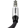 Baseus Yiven M30 Audio Cable 1.5m, 2x 3.5mm Mini Jack, Balck / Silver - garso kabelis išsimokėtinai