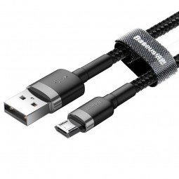 Baseus Micro USB Cafule 1.5A 2m kabelis, juoda / pilka kaina