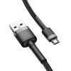Baseus Micro USB Cafule 1.5A 2m kabelis, juoda / pilka išsimokėtinai