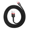 Baseus Lightning Cafule 2.4A 1m kabelis, juoda / raudona pigiau
