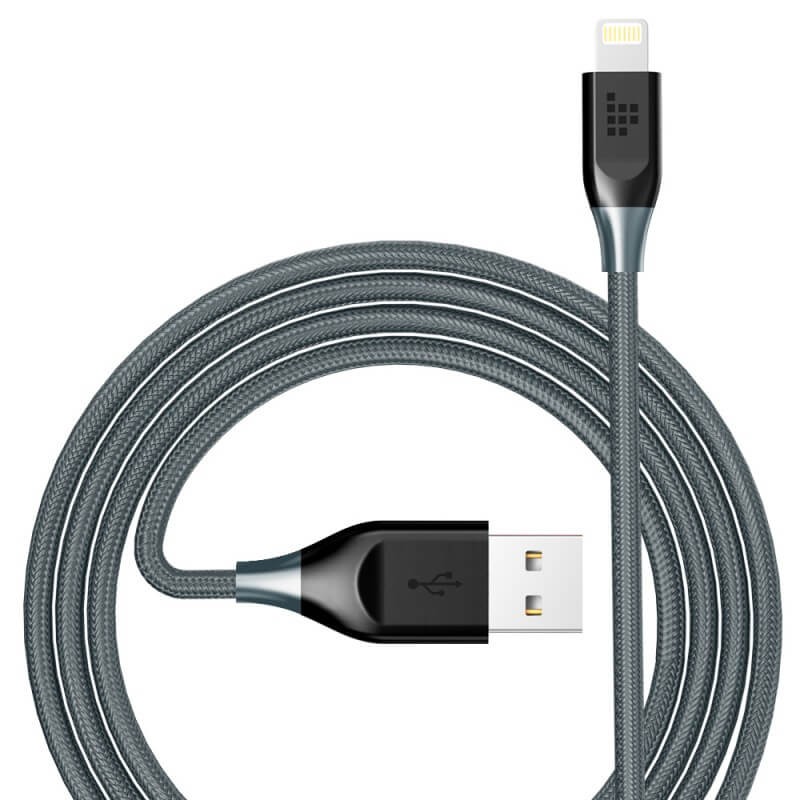 Tronsmart Lightning LTA14 2.4A 1.2m kabelis, aukštos kokybės, nailoninis, tamsiai pilkas kaina