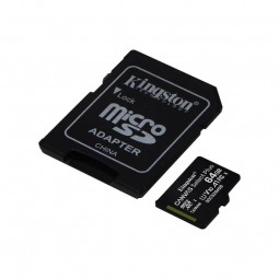 Kingston microSDXC 64GB Canvas Select Plus 100MB/s atminties kortelė su SD adapteriu pigiau