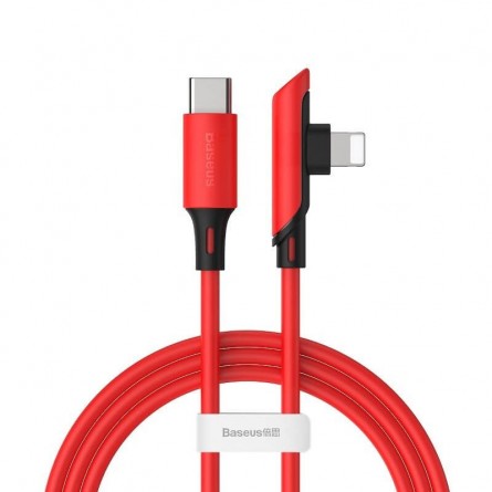 Baseus Colorful Elbow Type-C to Lightning 18W PD 1.2m greito įkrovimo kabelis, raudonas kaina