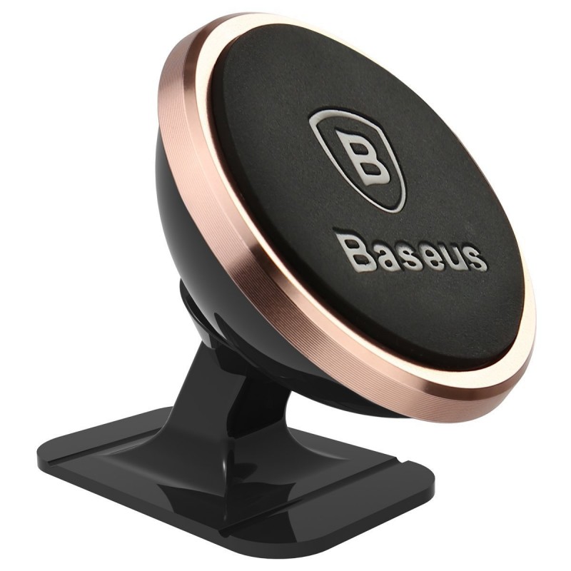 Baseus 360° Rotation Magnetic Mount Holder, Rose Gold - automobilinis magnetinis laikiklis, juodas / rožinis auksas kaina Baseus 360° Rotation Magnetic Mount Holder, Rose Gold - automobilinis magnetinis laikiklis, juodas / rožinis auksas kaina