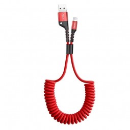 Baseus Fish Eye Spring Data Cable Lightning 2A 1m Red / Black - kabelis kaina