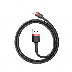 Baseus Type-C Cafule 2A 2m kabelis, juoda / raudona išsimokėtinai
