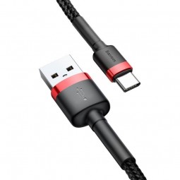 Baseus Type-C Cafule 2A 2m kabelis, juoda / raudona pigiai