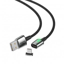 Baseus Zinc Magnetic USB-C 2A 2m kabelis, juodas / sidabrinis išsimokėtinai