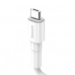 Baseus Mini micro USB 2.4A 1m greito įkrovimo kabelis, baltas lizingu