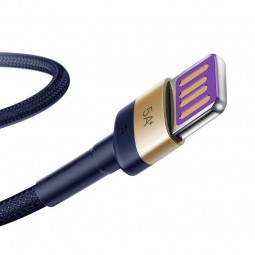 Baseus Cafule HW USB-C Quick Charging Cable 1m, 40W, 5A, QC 3.0, Blue / Gold - greito įkrovimo kabelis pigiau