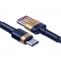Baseus Cafule HW USB-C Quick Charging Cable 1m, 40W, 5A, QC 3.0, Blue / Gold - greito įkrovimo kabelis išsimokėtinai