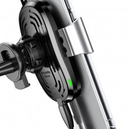 Baseus Wireless Chager Gravity automobilinis greito fiksavimo laikiklis su belaidžiu įkrovikliu, juodas / sidabrinis