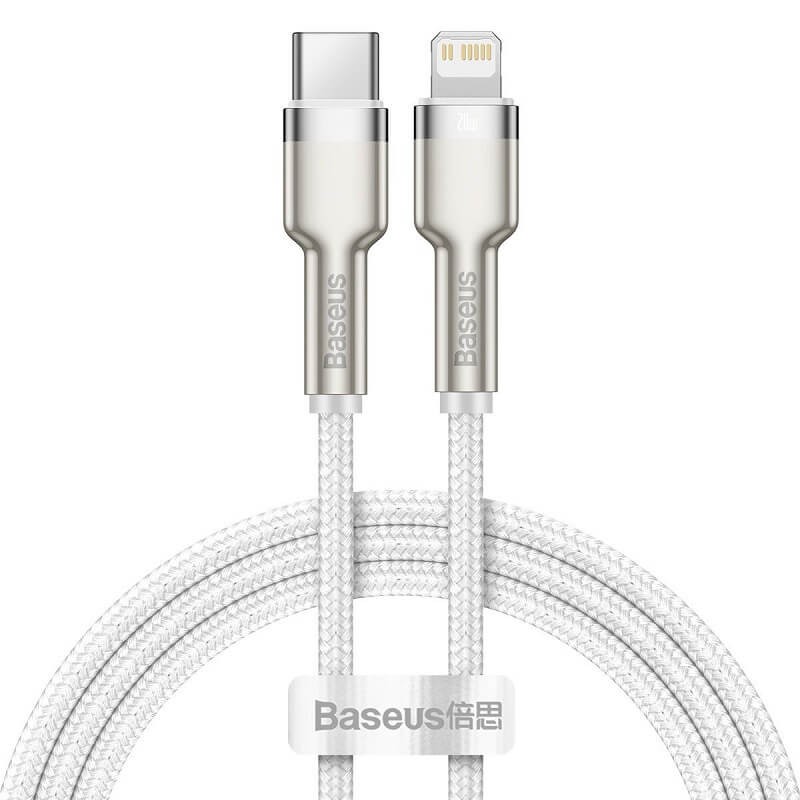 Baseus Cafule Type-C to Lightning PD2 20W 1m greito įkrovimo kabelis, baltas kaina