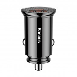 Baseus Circular Car Charger 2x USB, 30W automobilinis įkroviklis, juoda kaina